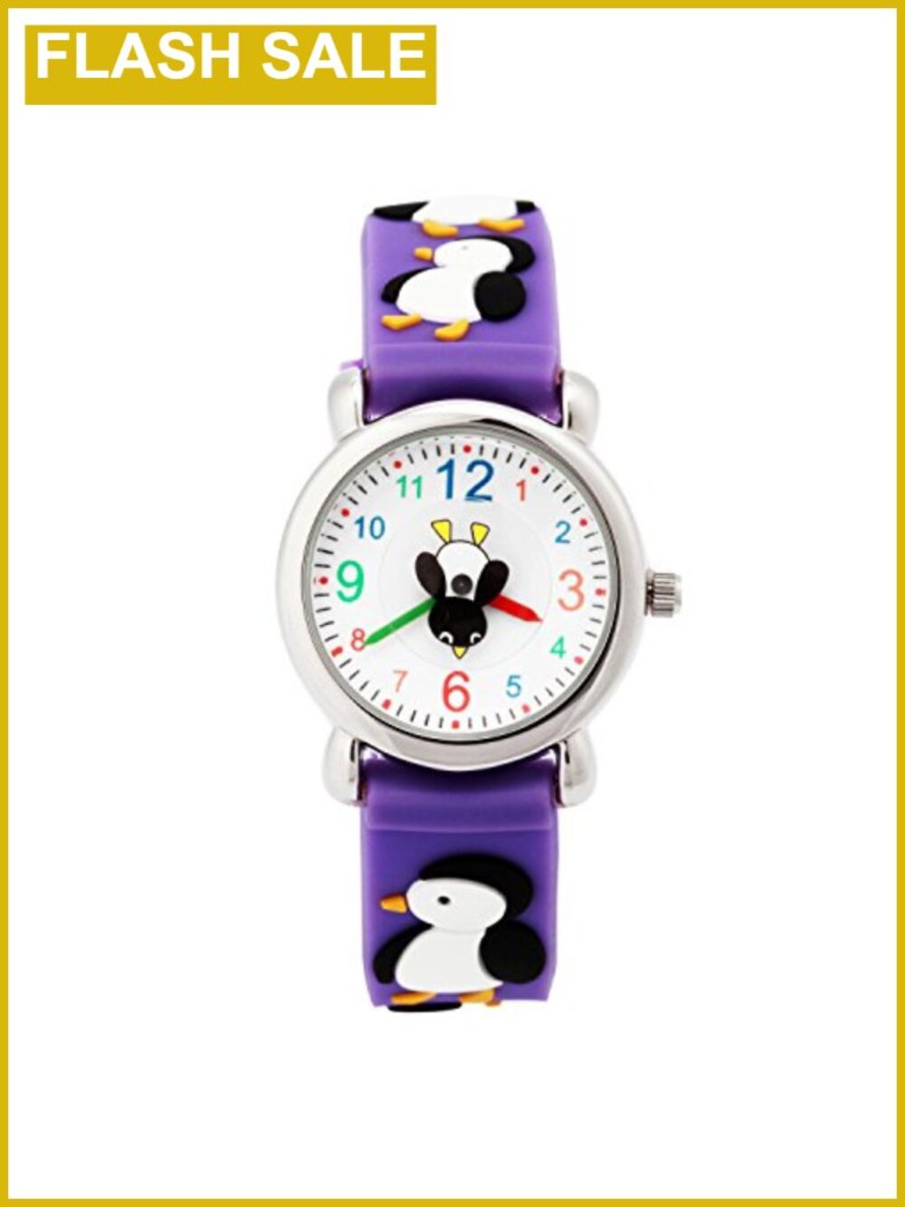 Kids Time Teacher Watch 3D Cartoon Silicone Analog Wristwatch Ages 3-10